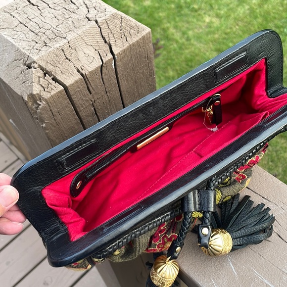 Isabella Fiore Tapestry and Leather Clutch Purse - Picture 12 of 14